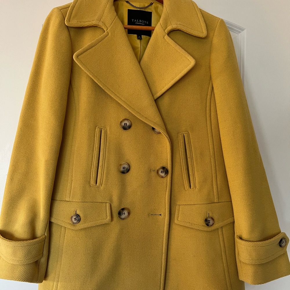 Talbots Yellow Double-Breasted Women's Coat
